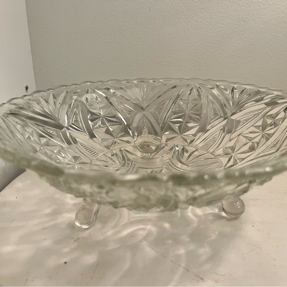 Elegant Clear Glass Pedestal Bowl - Picture 2 of 2
